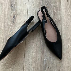 New Topshop women black leather shoes size 37